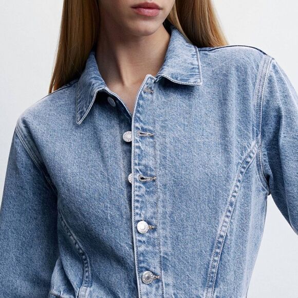 Mango Denim Jumpsuit With Cargo Pockets - Picture 3 of 10